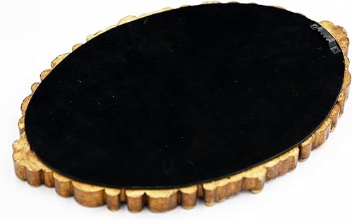 Miniatura 7 de OIGUMR Espejo de pared ovalado pequeño tamaño del marco de resina espejo de 15.7 x 11.2 pulgadas, espejo vintage para dormitorio, sala de estar,