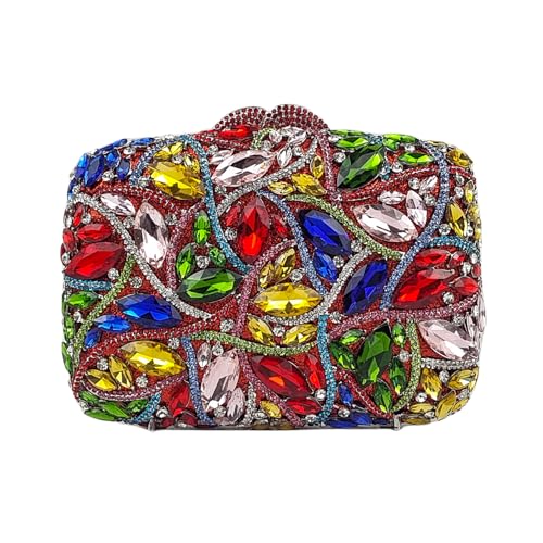 Image of Colorful Crystal Clutch Box Handbag Women Sparkling Evening Bags for Wedding Party Prom Purse