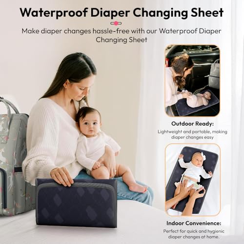 Image of StarAndDaisy Diaper Bag for Mothers for Travel /Diaper Bags for Mom with 26L Large Capacity /Baby Bag for Mother with Multiple Pockets with 3 Double Insulated Bottle Holders (Grey)
