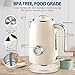 PUKOMC Electric Kettle, 1.7L Stainless Steel Tea Kettle with Temperature Gauge, 1500W Water Boiler with LED Light, BPA-Free, Auto Shut-Off and Boil-Dry Protection (Beige) Visit the Pukomc Store