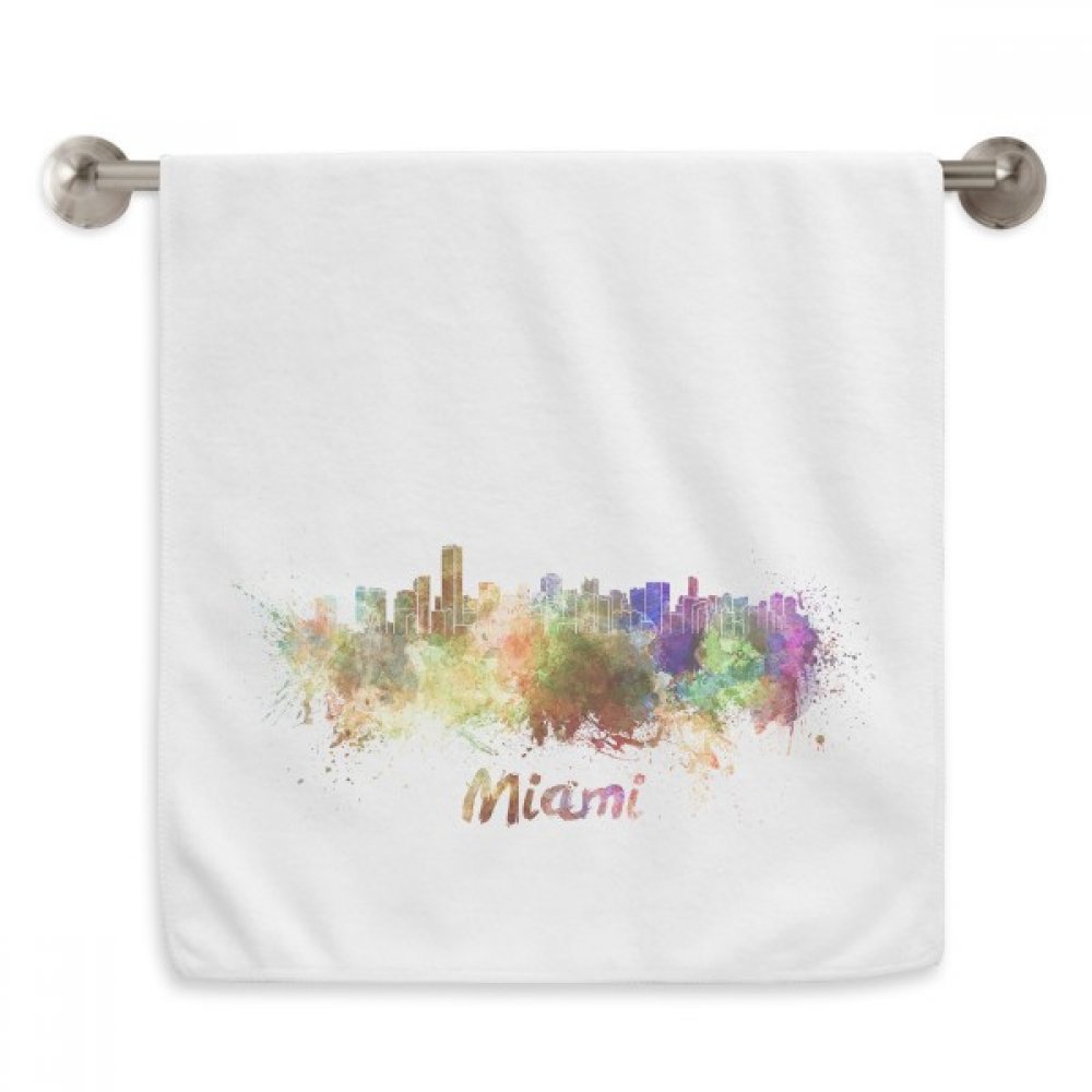 Serviettes débarbouillettes aquarelle Miami pour le sport et le spa