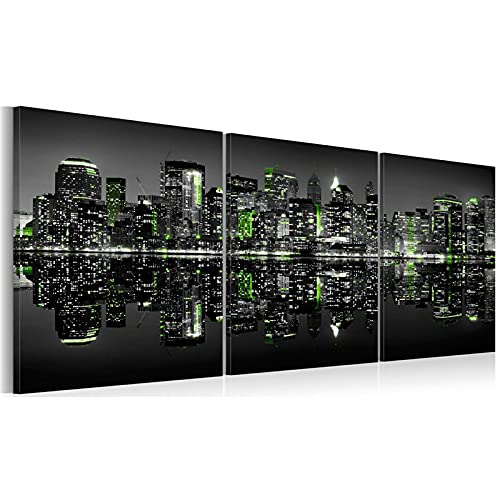 Home Decor Ingelijste Muurkunst Poster en Prints Groen New York Night City Canvas Schilderij Zwart Wit Landschap Foto…