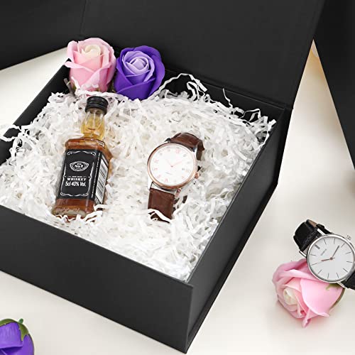 Jinming 7.5X7.5X3 Inches Gift Box With Lid, Black Groomsman Box, Collapsible Gift Box With Magnetic Closure #TOP1