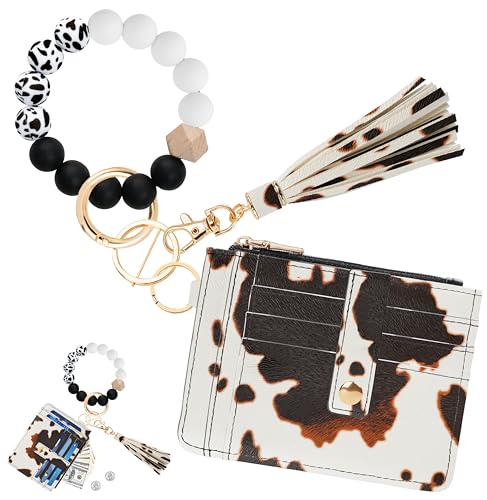 Image of KNGITRYI Wristlet Wallet for Women,RFID Keychain Wallet with Beaded Strap