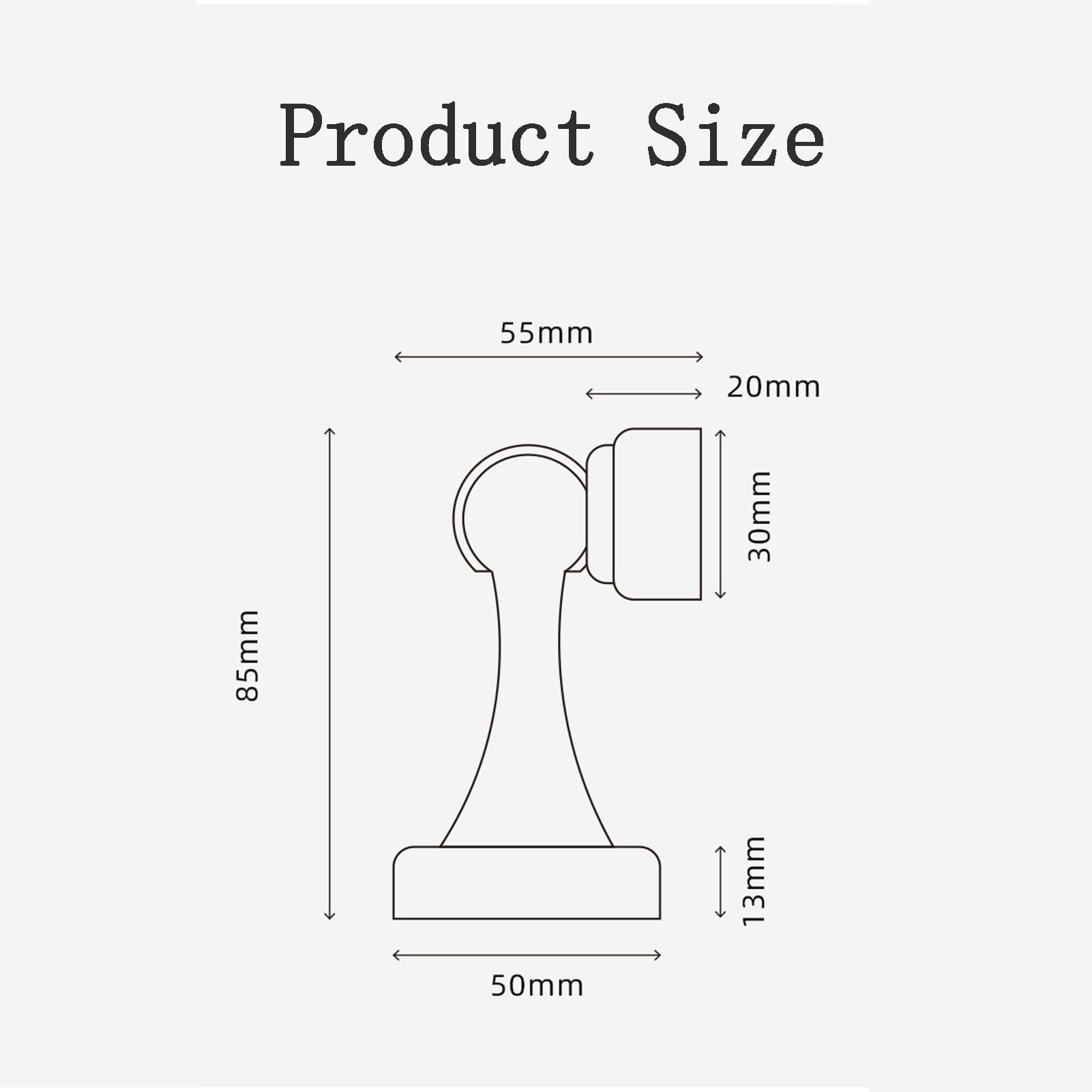 Tope de Puerta magnético de latón Macizo 2 Piezas - Sujetapuertas de Pared/Piso de Doble propósito con succión Fuerte para baño/Puertas de Madera