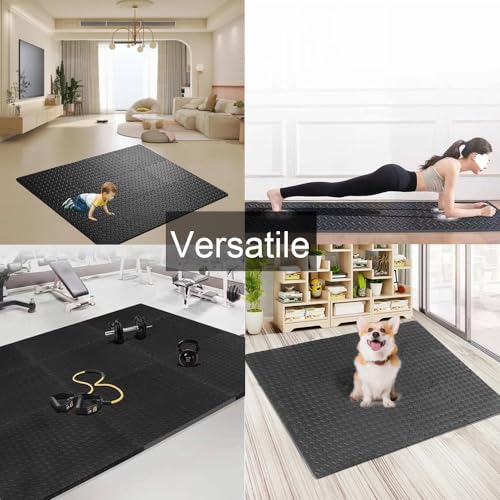 Colchonetas de yoga 20 pies cuadrados para gimnasio en casa, alfombrillas de ejercicio de 20 piezas, alfombrillas de juego EVA para armar rompecabezas 12" L x 12" W x 0.4" Th miniatura 6