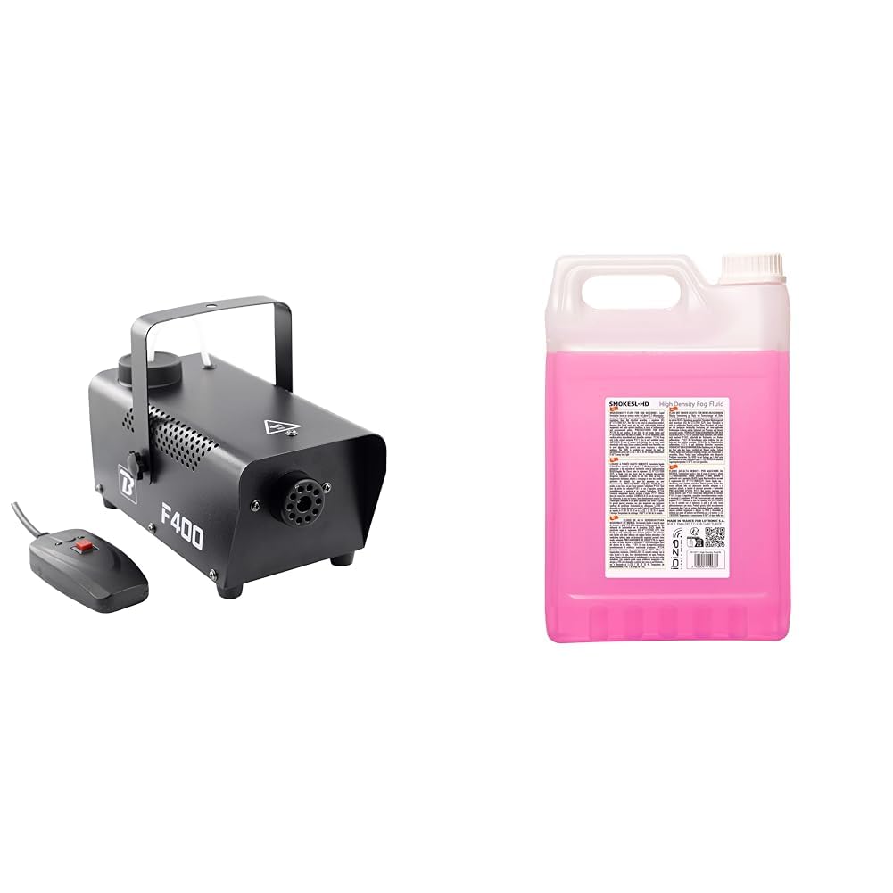 Machine à fumée F400 noir & Ibiza SMOKE5L-HD Liquide à fumée haute