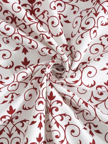 Image of Cortina 100% Cotton, Bohemian Tasseled Boho Printed, Room Darkening Curtains for Window (with Back Tabs) - 7 Feet, Maroon, 1 Piece (Length 210 Cm)
