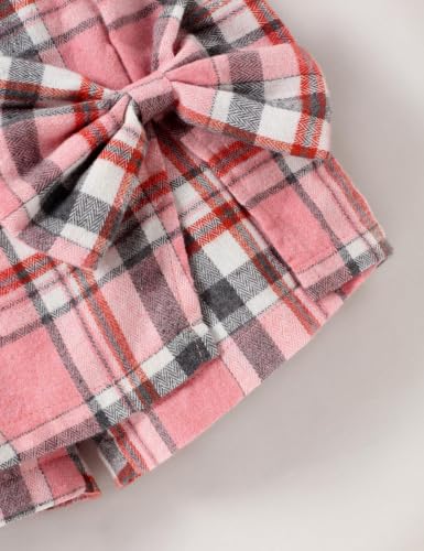 Image of Fuermos Toddler Girl Clothes Puff Sleeve Top and Pleated Girls Plaid Skirt Set 2PCS Girls Outfits Fall Winter