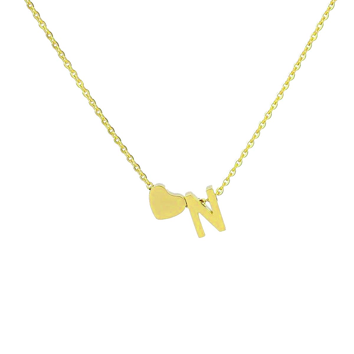 ZIVOMGlossy Heart Love Dainty 18K Gold Pendant Necklace Chain for Women