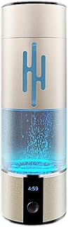 New Upgrated Hydrogen Water Bottle Generator, High-Concentration Up to 13520ppb with Metal Body, SPE PEM Dual Chamber Ionizer, Magnet charging, 230ml