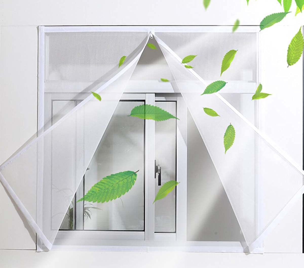 Fly Window Screen Mesh Insect Netting with Zipper Anti Mosquito Bug Water Resistant Fiberglass Insect Net Self-Adhesive Tapes