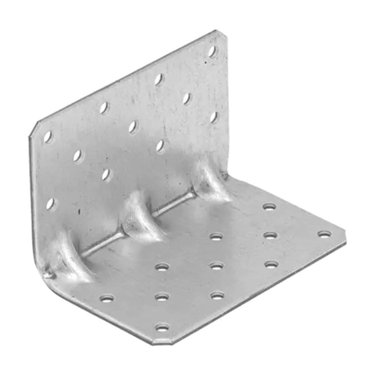 65mm x 65mm x 100mm Heavy Duty Angle Bracket with Reinforcement Corner Reinforced Metal Braces Steel Repair Connector KPK4 (Pack of 20) L10ABC