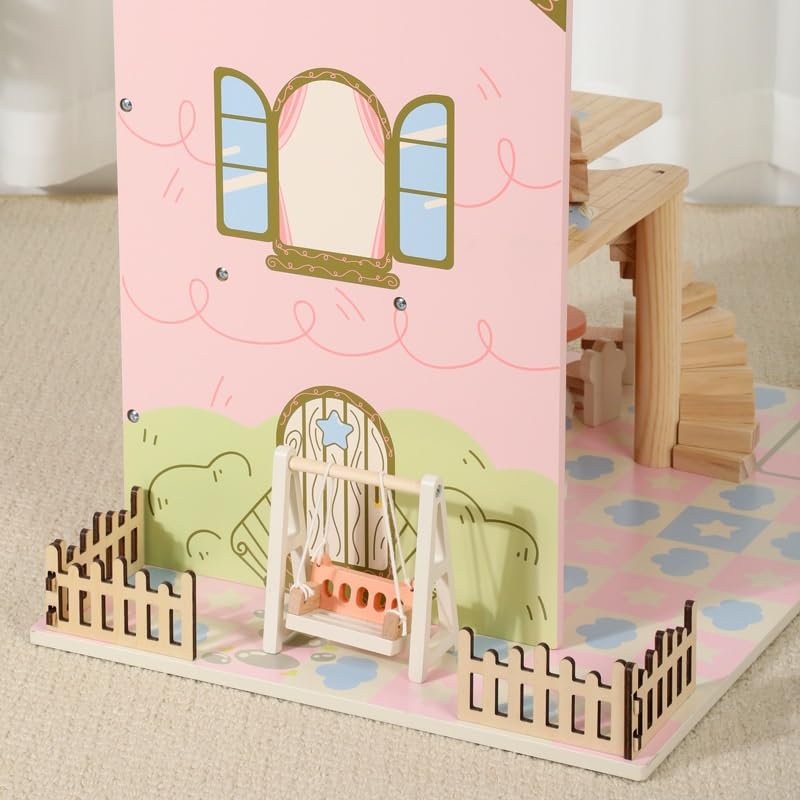 と*こ様 木製2階建てドールハウス Amazon | ドールハウス キット ステキな2階建てハウス