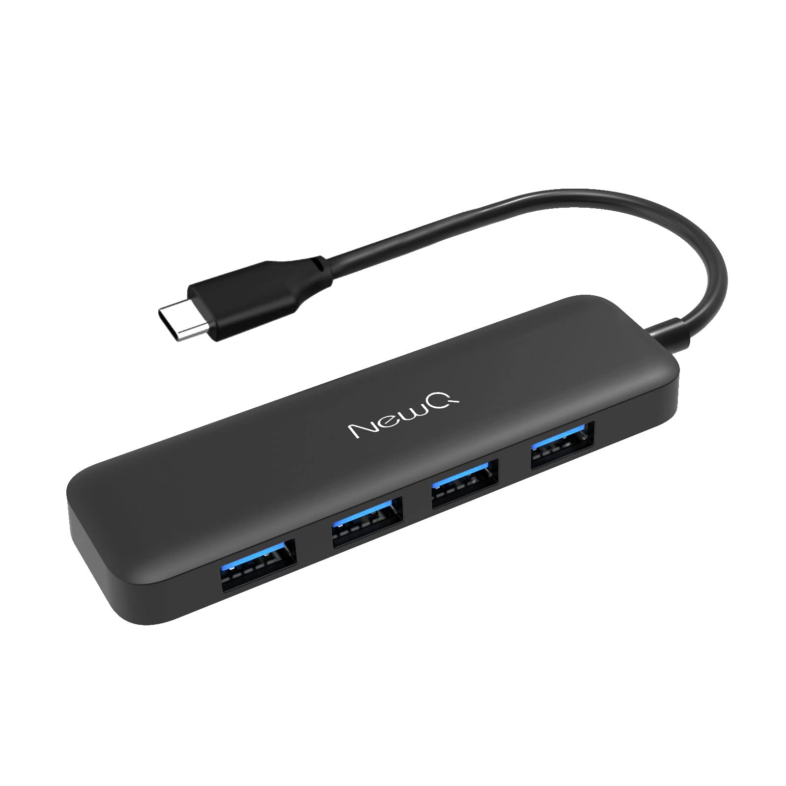 USB Hub mit USB C, Ultra Dünn U-S-B 3.0 Hub mit 2X U-S-B-A & 2X U-S-B-C, Kompakter Adapter für Laptop, PS4, Flash Drive, HDD, Xbox, Drucker, Maus, Tastatur, Computer Zubehör – Leicht & Tragbar
