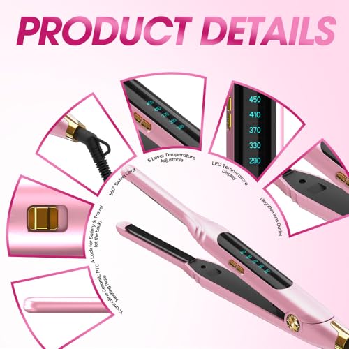 Mini plancha para cabello corto con pantalla LED miniatura 2