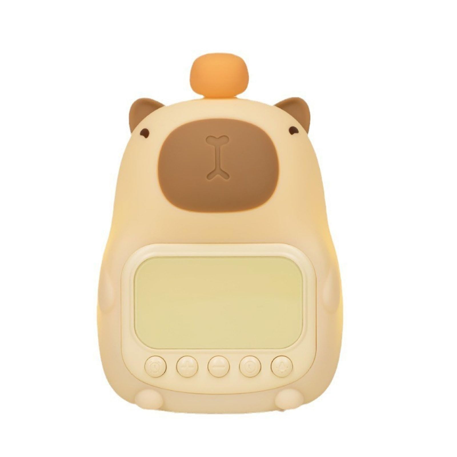Yhplxyuus Cartoon Capybaras Table Nigith Lamp with Alarm Clock 1500mAh USB Rechargeable Snoozes Function for Home Bedroom Decors Rechargeable Night Lamp