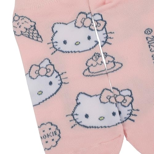 Bioworld Hello Kitty Characters AOP Scalloped Cuffs Womens Ankle Socks 5 Pack3