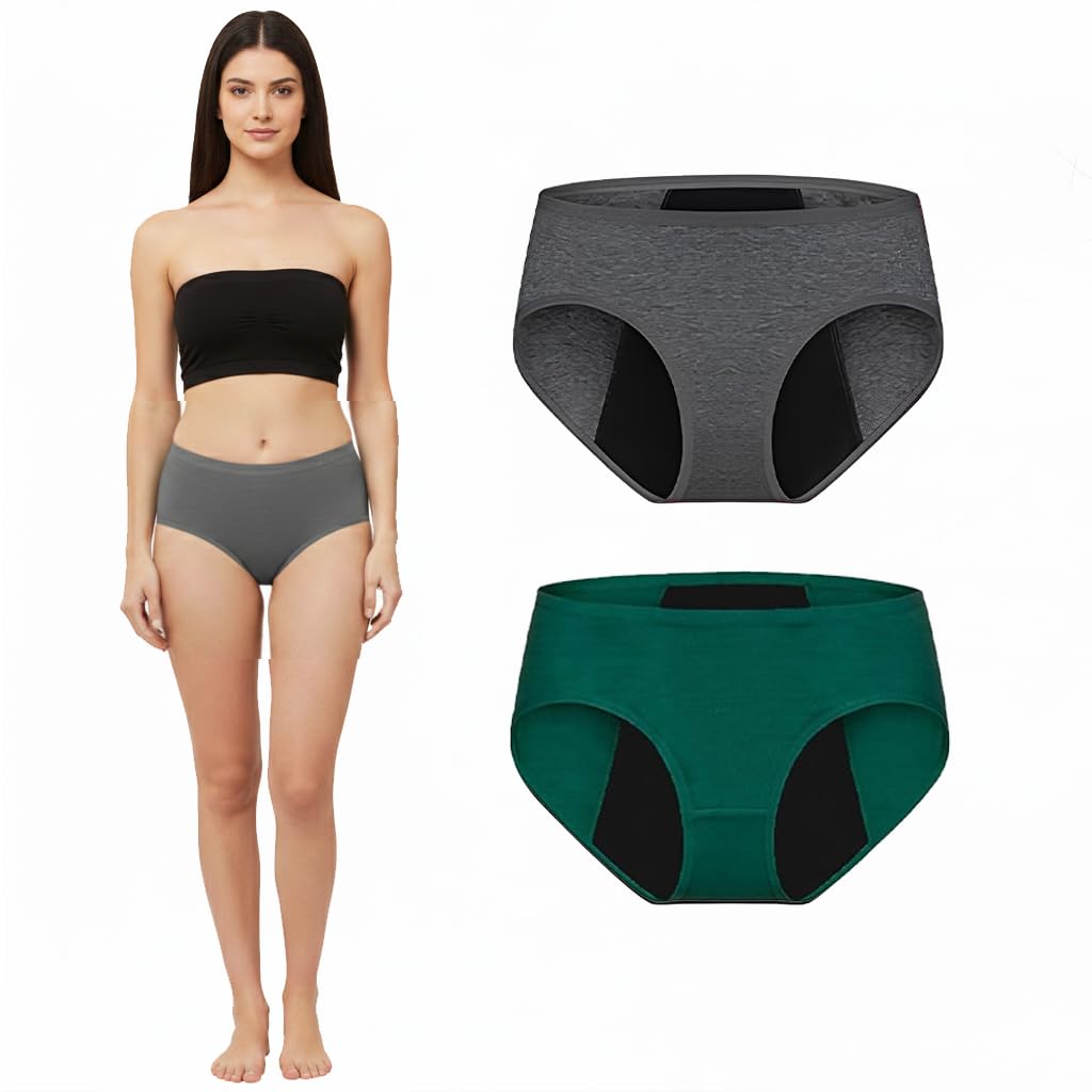 Lazia Period Panty for Women | Heavy Flow Leakproof and Tummy Control Womens Panties | Stretchable, Stretchable & Flexible Soft, Multi-Layer Absorbent| 2 Years Reusable All-Day Comfort (Pack of 2)-picture-14