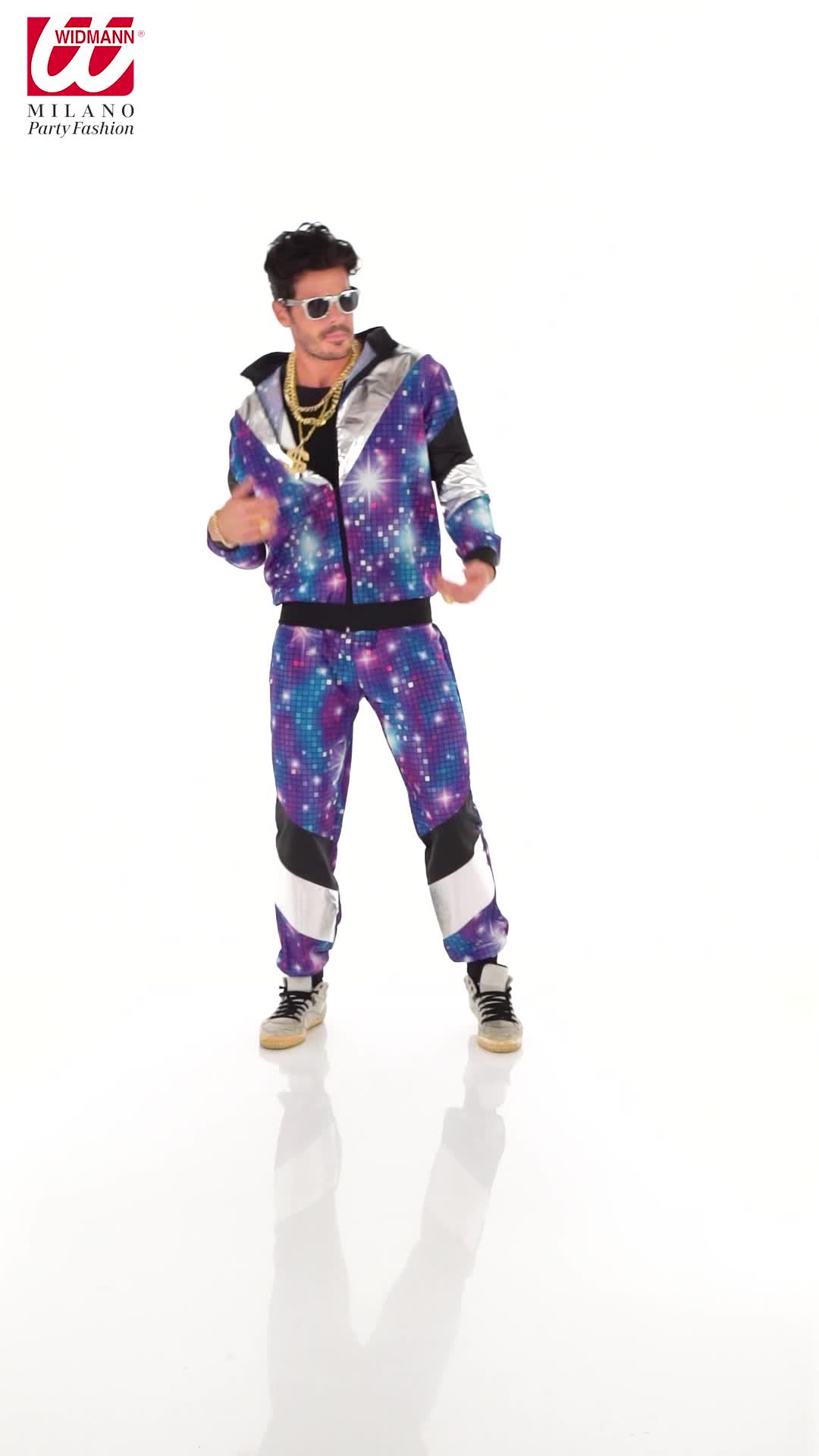 Kinderkostuum trainingspak, disco stijl, jaren 80-outfit