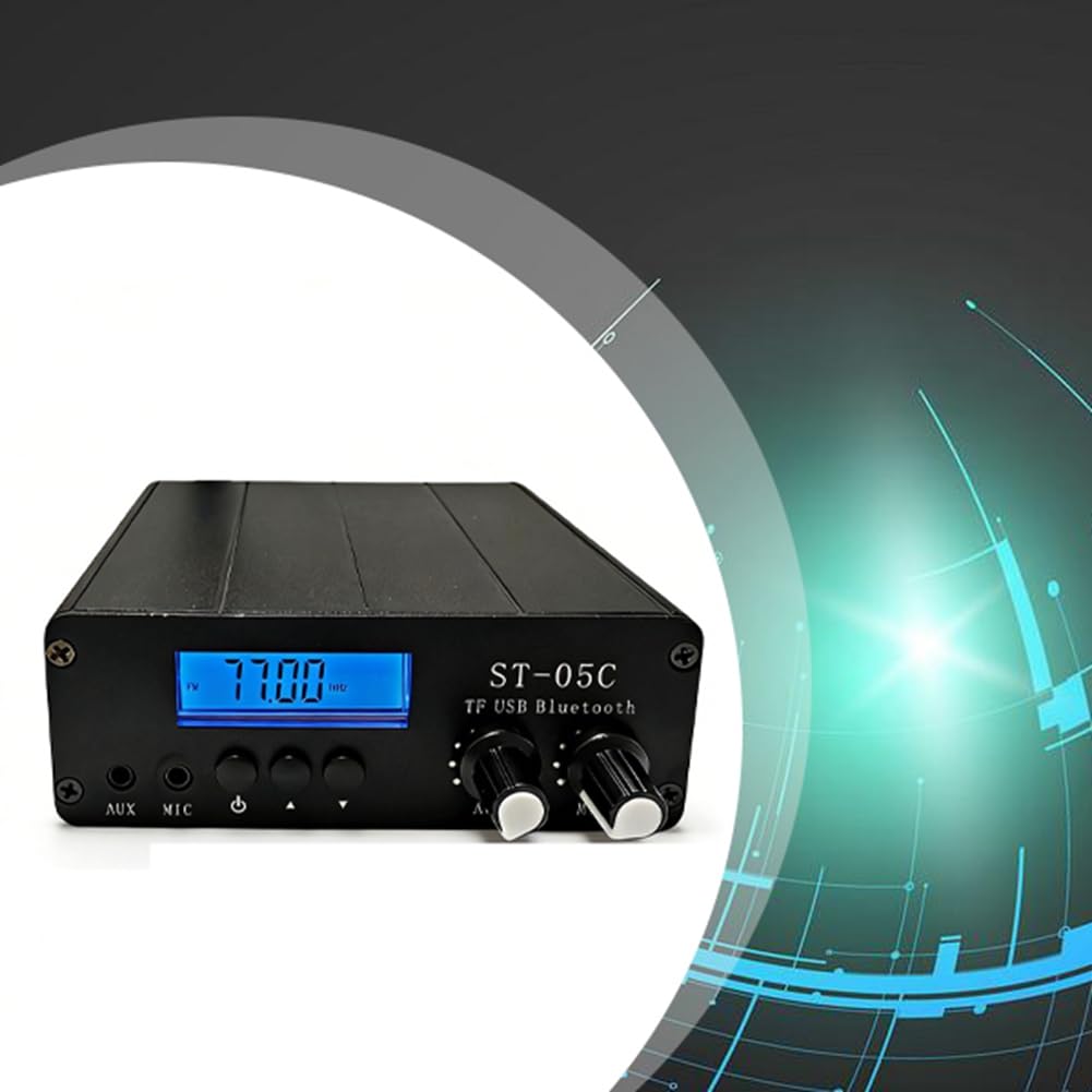 Émetteur FM -05C 0,2W Multifonction Stéréo Bluetooth/USB Carte TF/Microphone Transmission Audio sans Basse Puissance