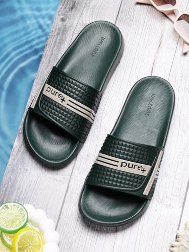 Image of URJO PURE 55 Men's Sliders /Slippers Lightweight Super Flexible Arch Support Durable Anti Skid & Stylish Dailywear Sliders /Slippers for Men (URJO By Welcome)