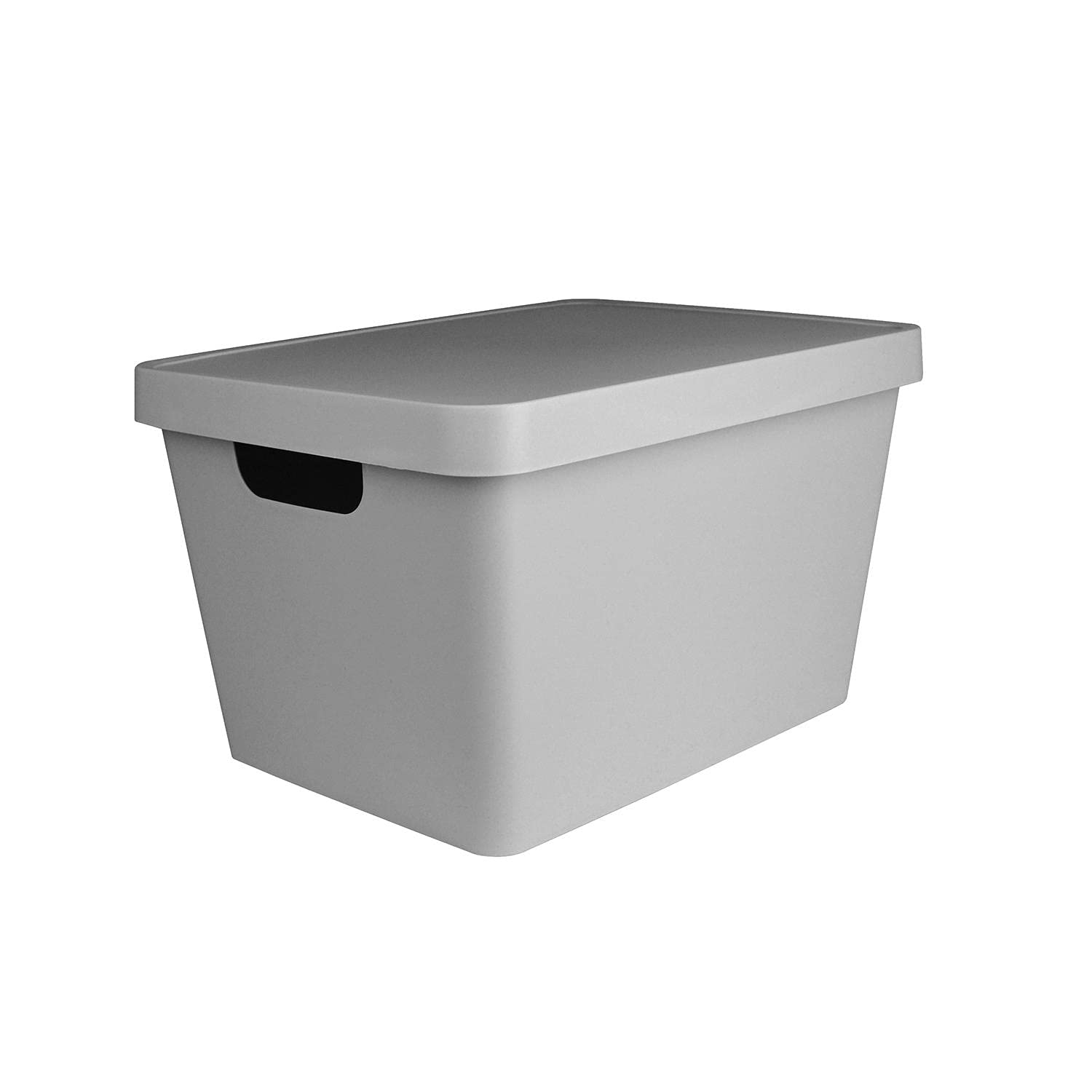 Storganize Storage Container With Lid Smart Home Organising Solution 17L Grey Box Basket Tidy