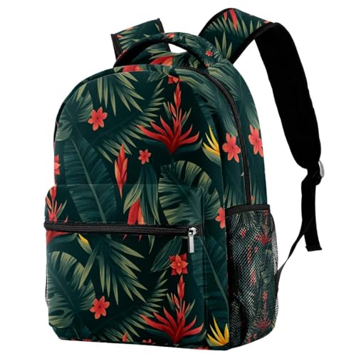 Sac à dos d'école feuilles vertes idéal pour le lycée, le sport et les sorties week-end