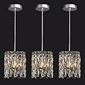 NISIDUN Modern K9 Crystal Pendant Lights Kitchen Island Set of 3,Chrome Chandeliers for Dining Room Light Fixtures Over Table,Hanging Lighting for Kitchen Island Entryway Bathroom BedHead Bedroom