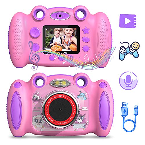 Campark Kids Cameras for Girls Boys Birthday Gift for Age 4-8 Dual Selfie, 2