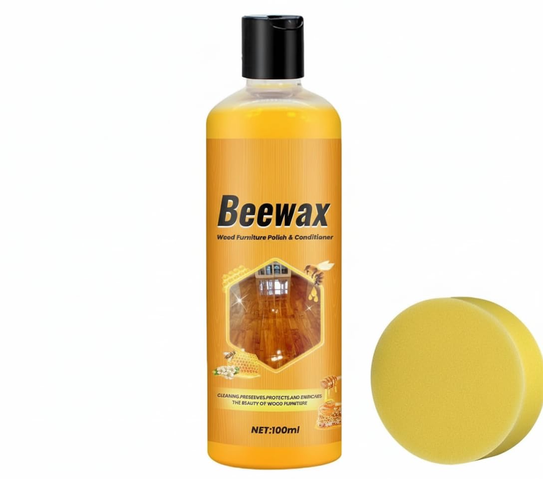 NALACAL Bee Wax Polish Agent,100ml Natural Wood Polish for Furniture - Multifunctional Wood Polish, Shine and Protect Wood Cleaner for Multisurface, Remove Fingerprints, Tables For Any Wood Surface