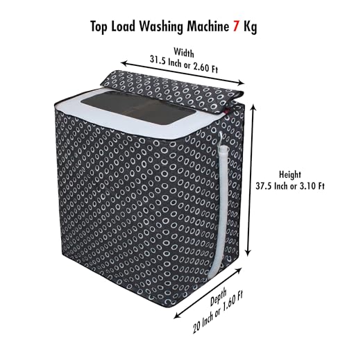 Image of DREAM CARE Waterproof & Dustproof Washing Machine Cover Top Load & Semi Automatic Suitable for 6 kg, 6.2 kg, 6.5 kg (80 x 86 x 51 cms)
