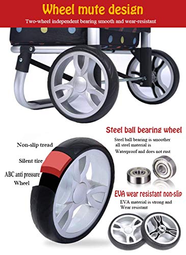 YQGOO Einkaufswagen Klappwagen Haushalt Tragbarer Einkaufswagen Spurstange 180 & deg; zusammenklappbarer 57L Kleiner Push-Pull-Wagen mit großem Fassungsvermögen Leicht und leicht zu zerlegen – Bild 6