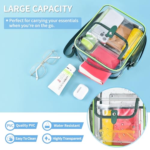 Image of SPODEARS Clear Crossbody Bag for Stadium, Concert, Festival & More - Adjustable Shoulder Strap & Bottle Holder