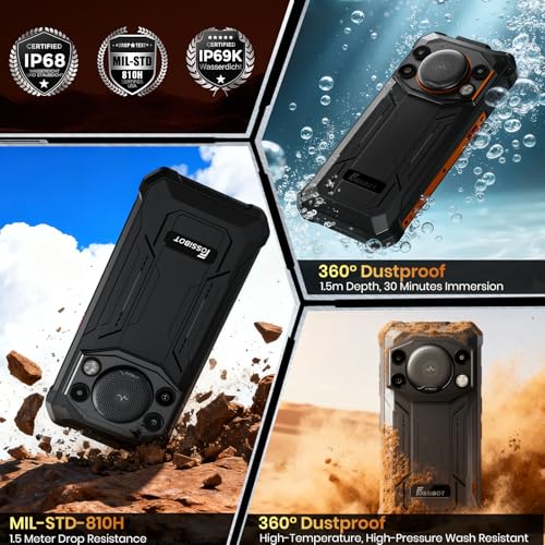 Image of FOSSIBOT F110 Pro 2026 Outdoor 5G Rugged Smartphone Unlocked, 8GB /20GB+128GB /1TBDimensity 6300 Octa-Core Android 15, 10000mAh Battery, 50MP Camera, NFC, Smart Toolbox Black