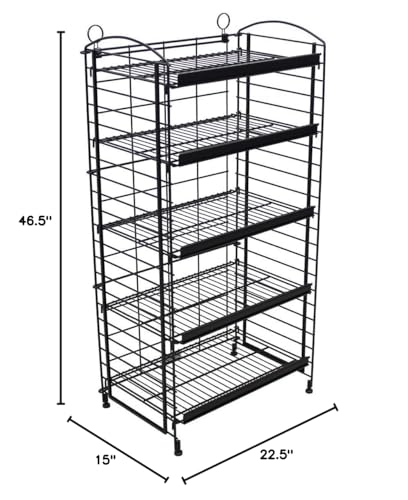 Snapklik.com : Mobile Merchandisers 5-Shelf Fold-Up Wire Display In ...