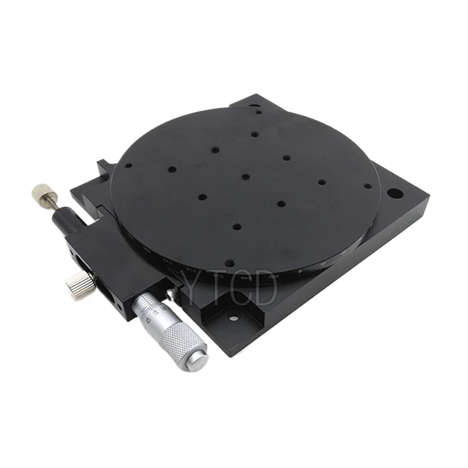IGNVXMGKP R Axis 125mm RS125-L Manual Sliding Table 360Degree Rotation Precision Displacement Angle Adjustment Platform Optical Micrometer(RS125-L)