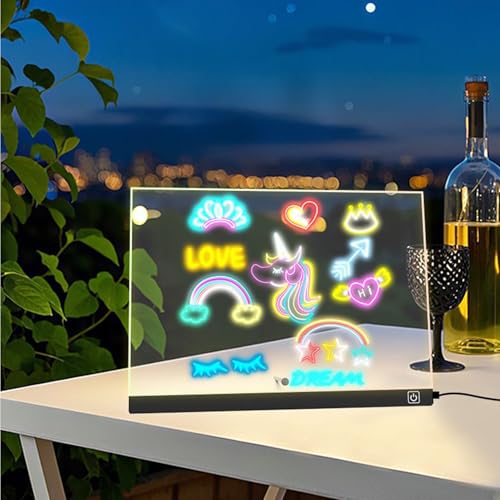 Tableau d'affichage LED multicolore avec écritures effaçables lumineuses - 5