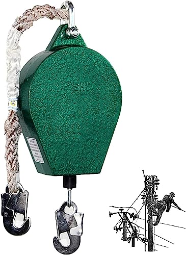 Dispositif anti-chute Lifeline rétractable - Système de sécurité de 500 cm de hauteur - Corde de sécurité auto-rétractable pour une protection surélevée du travail