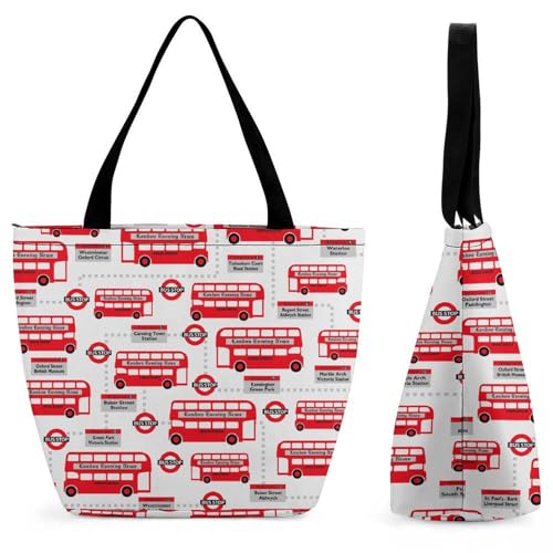 Sac à main bus rouge et grand sac à bandoulière femme 28.5x18x32.5cm