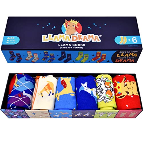 6 Piece Llama Novelty Sock Set