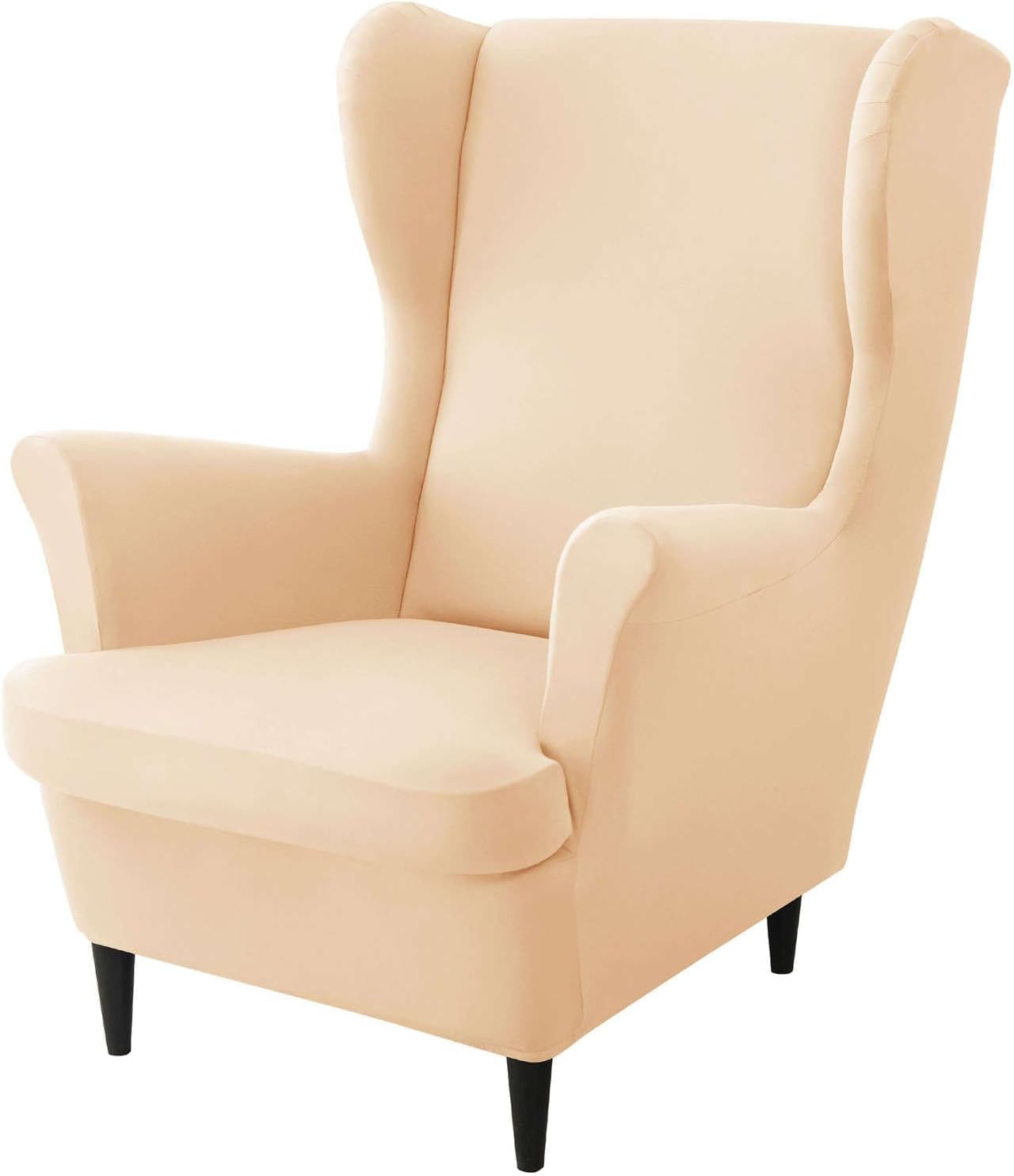 Haclen Khaki Waterproof Wingback Chair Cover With Cushion Cover, Removable Wingback Chair Slipcover Stretch Wingback Armchair Slipcover (,One Size)