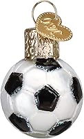 Vista 3 de Old World Christmas Gumdrops - Mini bola de fútbol soplada de cristal para árbol de Navidad, decoración navideña hecha a mano, colección deportiva