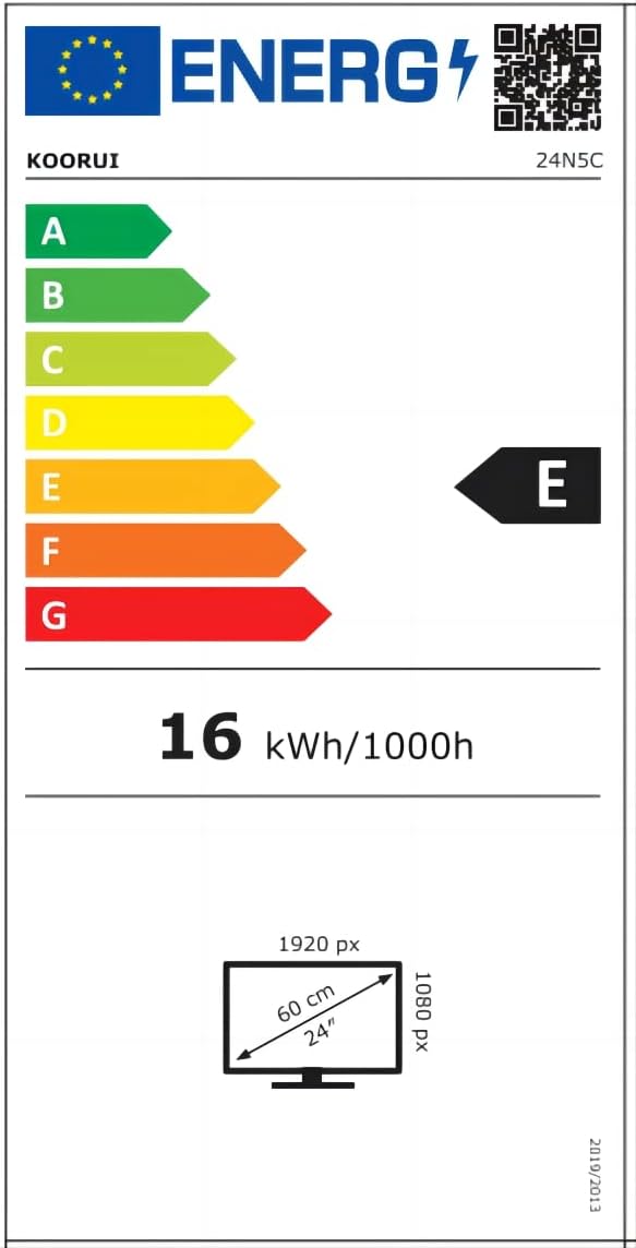 KOORUI Monitor 23.6 Pollici Curvo (1800R), Full HD (1920x1080), VA, 60 Hz, 5 ms, VGA, HDMI, Gaming Monitor, Flicker Safe, Eye Saver Mode,Nero, 24N5C