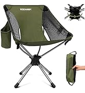 RODANNY Lightweight Folding Camping Chairs,360°Degree Swivel Backpacking Chair,Ultralight Camping...