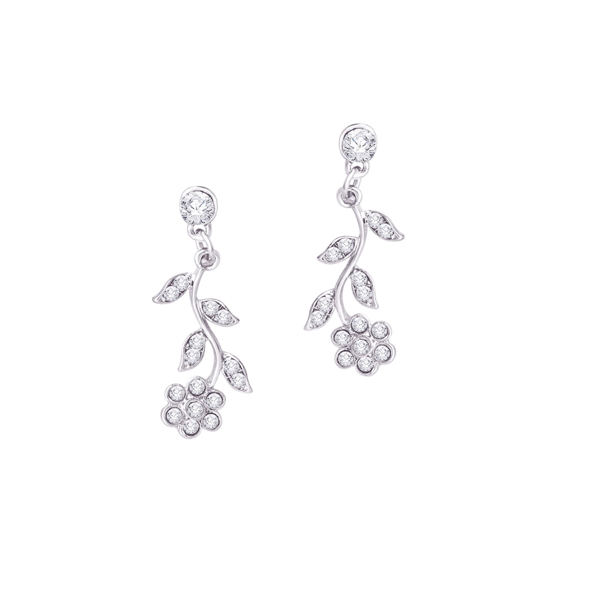 Atasi International American Diamond Style Silver Plated White Crystals Necklace with Earrings Jewellery Set for Women Suited for Party, Wedding, Engagement (R5959) 1