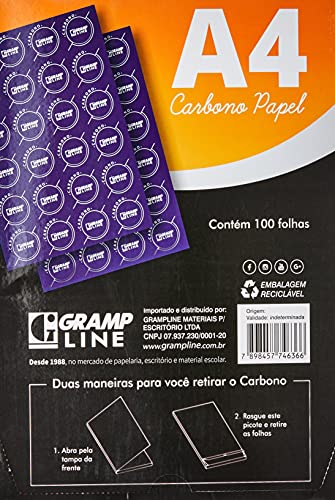 Papel Carbono para Lapis A4, Gramp Line, Multicor 3 518KeHUQsjL