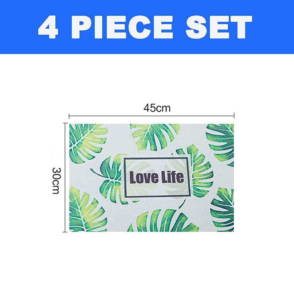 Decorazioni per la tavola, tovagliette, Set di 4 tovagliette da Cucina/Pranzo, Antiscivolo, Lavabili e Resistenti al Calore in PVC per la casa