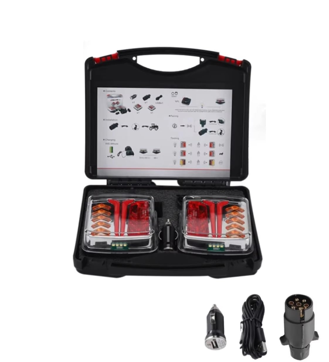 Fanali posteriori per rimorchio senza fili magnetici 12-24V Kit di luci di coda a LED per roulotte R65