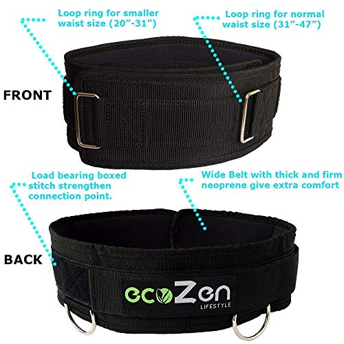 ecoZen Lifestyle Booty Bands with Adjustable Belt | 3 Adaptable Levels of Resistance | Unique Sauna Stimulus Technology | Ideal Resistance Bands for Legs and Butt | Fast Visible Result (Black)